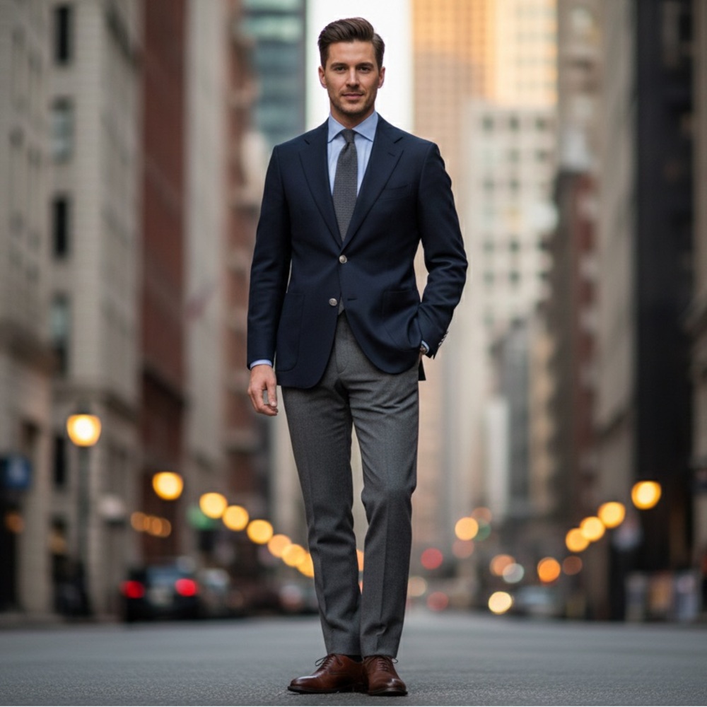 Premium Men Black Blazer - Made in Canada - Silver Crest Buttons